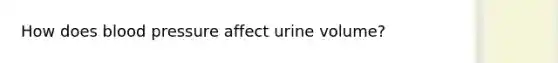 How does blood pressure affect urine volume?