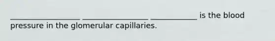 __________________ _________________ ____________ is the blood pressure in the glomerular capillaries.
