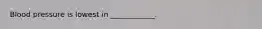 Blood pressure is lowest in ____________.