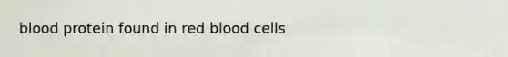 blood protein found in red blood cells