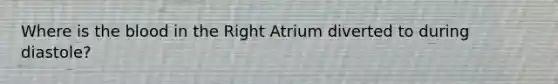 Where is the blood in the Right Atrium diverted to during diastole?