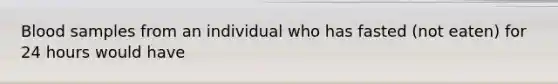 Blood samples from an individual who has fasted (not eaten) for 24 hours would have