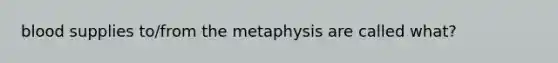 blood supplies to/from the metaphysis are called what?