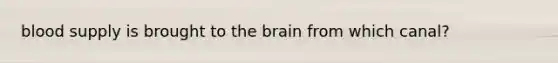 blood supply is brought to the brain from which canal?