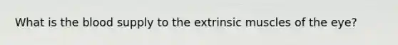 What is the blood supply to the extrinsic muscles of the eye?