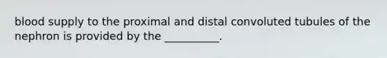 blood supply to the proximal and distal convoluted tubules of the nephron is provided by the __________.