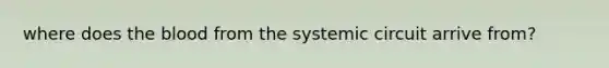 where does the blood from the systemic circuit arrive from?