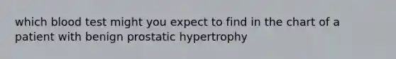 which blood test might you expect to find in the chart of a patient with benign prostatic hypertrophy