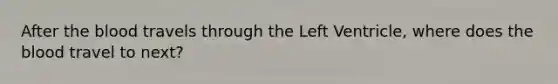 After the blood travels through the Left Ventricle, where does the blood travel to next?