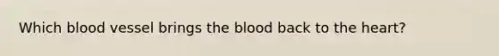 Which blood vessel brings the blood back to the heart?