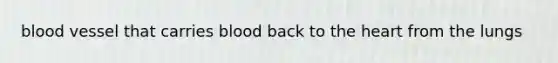 blood vessel that carries blood back to the heart from the lungs