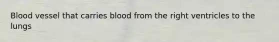 Blood vessel that carries blood from the right ventricles to the lungs
