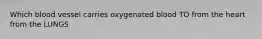 Which blood vessel carries oxygenated blood TO from the heart from the LUNGS