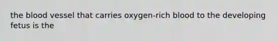 the blood vessel that carries oxygen-rich blood to the developing fetus is the