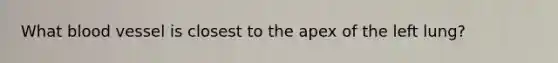 What blood vessel is closest to the apex of the left lung?