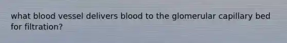 what blood vessel delivers blood to the glomerular capillary bed for filtration?