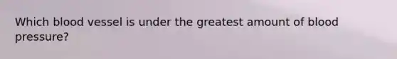 Which blood vessel is under the greatest amount of blood pressure?
