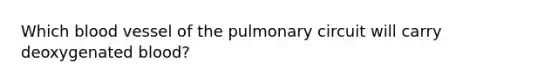 Which blood vessel of the pulmonary circuit will carry deoxygenated blood?