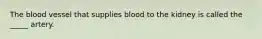 The blood vessel that supplies blood to the kidney is called the _____ artery.