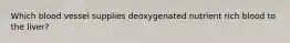 Which blood vessel supplies deoxygenated nutrient rich blood to the liver?