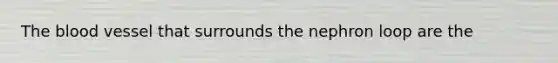 The blood vessel that surrounds the nephron loop are the