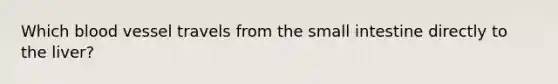 Which blood vessel travels from the small intestine directly to the liver?