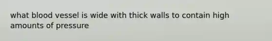 what blood vessel is wide with thick walls to contain high amounts of pressure