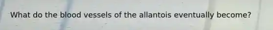 What do the blood vessels of the allantois eventually become?