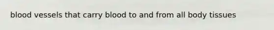 <a href='https://www.questionai.com/knowledge/kZJ3mNKN7P-blood-vessels' class='anchor-knowledge'>blood vessels</a> that carry blood to and from all body tissues