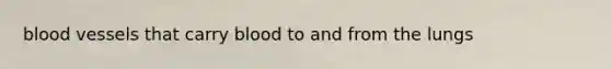 <a href='https://www.questionai.com/knowledge/kZJ3mNKN7P-blood-vessels' class='anchor-knowledge'>blood vessels</a> that carry blood to and from the lungs