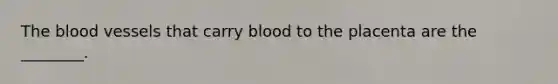 The blood vessels that carry blood to the placenta are the ________.