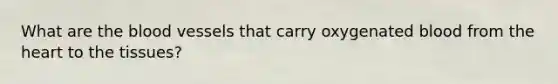 What are the blood vessels that carry oxygenated blood from the heart to the tissues?