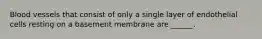 Blood vessels that consist of only a single layer of endothelial cells resting on a basement membrane are ______.