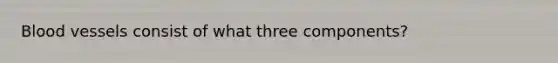 Blood vessels consist of what three components?