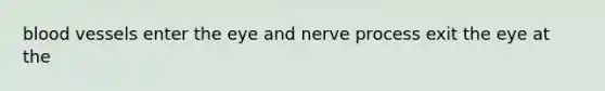 blood vessels enter the eye and nerve process exit the eye at the