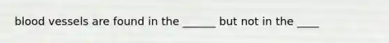 blood vessels are found in the ______ but not in the ____