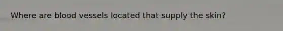 Where are blood vessels located that supply the skin?