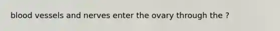 blood vessels and nerves enter the ovary through the ?