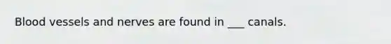 Blood vessels and nerves are found in ___ canals.