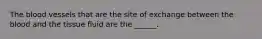 The blood vessels that are the site of exchange between the blood and the tissue fluid are the ______.