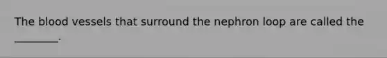 The blood vessels that surround the nephron loop are called the ________.