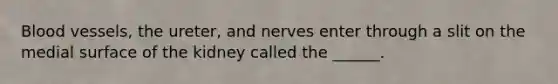 Blood vessels, the ureter, and nerves enter through a slit on the medial surface of the kidney called the ______.
