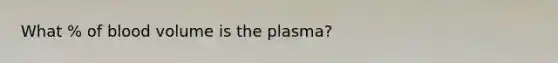 What % of blood volume is the plasma?