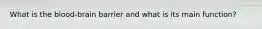 What is the blood-brain barrier and what is its main function?
