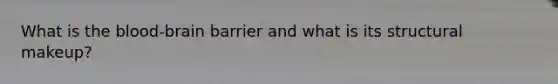 What is the blood-brain barrier and what is its structural makeup?