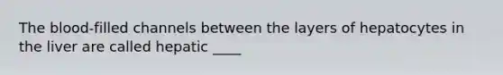 The blood-filled channels between the layers of hepatocytes in the liver are called hepatic ____
