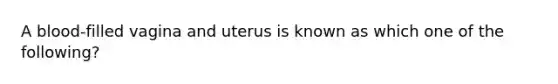 A blood-filled vagina and uterus is known as which one of the following?