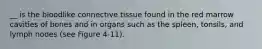 __ is the bloodlike connective tissue found in the red marrow cavities of bones and in organs such as the spleen, tonsils, and lymph nodes (see Figure 4-11).