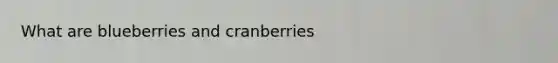 What are blueberries and cranberries