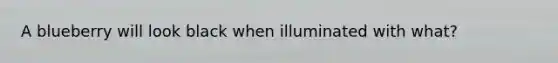 A blueberry will look black when illuminated with what?